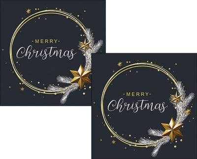 Ambiente servetten - Merry Christmas - 2 pakjes 33x33cm - zwart goud - kerstservetten
