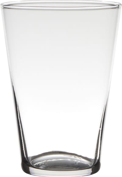 Bloemenvaas - Transparant - home-basics - conische vaas - glas - 20 x 14 cm