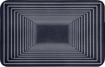 WC mat 80x50 cm - Antislip - Lijnen - Hypnotiserend - Zwart - Toiletmat - Vloermat - Douchemat - Toilet tapijt - Toiletmatten