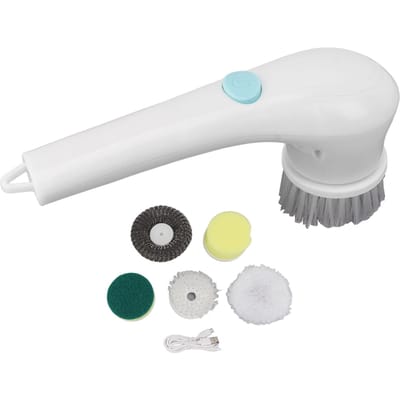Brosse de nettoyage électrique portative multifonctionnelle avec 5 têtes de brosse de rechange sans fil