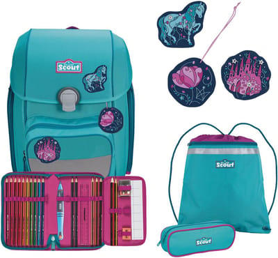 Scout Schooltas Basic Genius Set 4-delig Dreamworld Turquoise