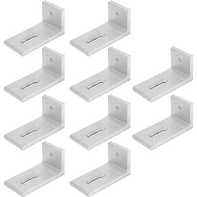 10PCS Support Solaire Pied L Alliage d'Aluminium Support de Montage Panneau Photovoltaïque pour Système PV de Toit gray