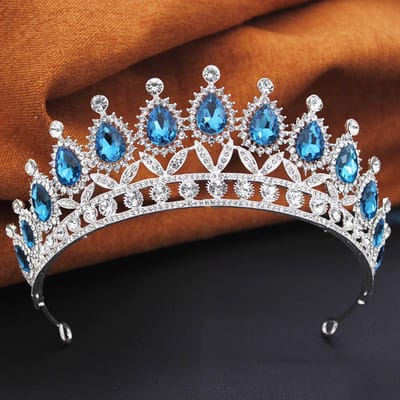 Prinsessen Tiara Kroon Haarband voor Vrouwen Elegant Koningin Bruids Bruid Hoofddeksel Haarjuwelen Cadeau voor Bruidsjurk Accessoires white