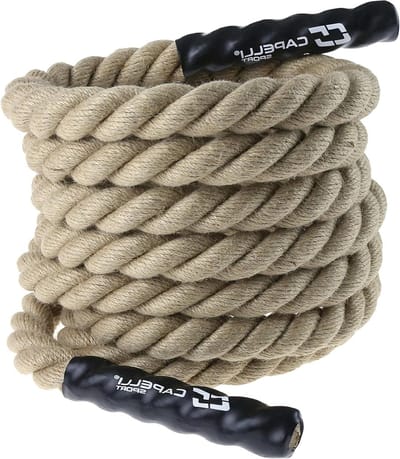 Capelli Sport Vechten touwen, Workout Battle Touwen voor Krachttraining en Cardio, Bruin, 20ft Lengte
