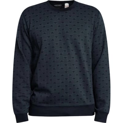 Emporio Armani Jacquard Lange Mouwen Sweatshirt Heren sweatshirt EM000520-AF14992-FB056 XL black