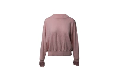 Alexander Wang trui met kristallen manchetten in roze wol