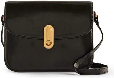 Ted Baker Leren schoudertas Kkayli Polished Leather Satchel Bag Black zwart