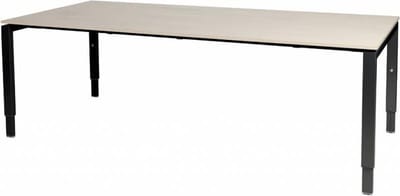 Vergadertafel Domino - 200x100 Eiken - zwart frame