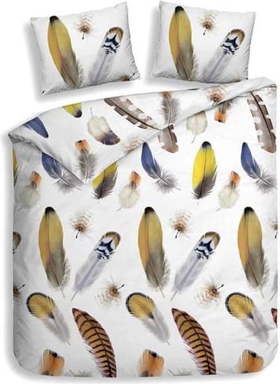 Heckett & Lane Lopez - Flanel - Dekbedovertrek - Eenpersoons - 140x200/220 cm + 1 kussensloop 60x70 cm - Citrus Yellow