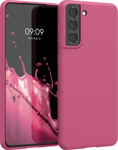 kwmobile telefoonhoesje geschikt voor Samsung Galaxy S21 - Hoesje voor smartphone - Back cover in mat fuchsia