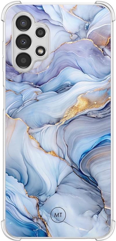 Hoesje (shockproof) geschikt voor Samsung Galaxy A13 4G - Lavender dream - Extra sterke case - TPU/polycarbonaat - Marmer - Paars, Transparant