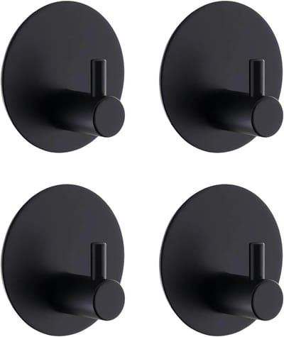 SnelShoppen - Set van 4 Zelfklevende Wandhaken - Roestvrijstalen Haakjes voor Badkamer, Keuken en Woonkamer - Waterproof en Roestvrij - Towel Holder -