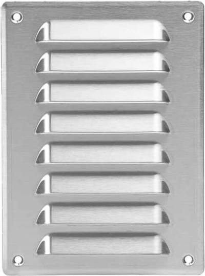 Metalen ventilatierooster vierkant 140x190 mm rvs - MR1419i