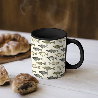 Magische Mok - Foto op Warmte Mokken - Koffiemok - Vissen - Klassiek - Groen - Magic Mok - Beker - 350 ML - Theemok