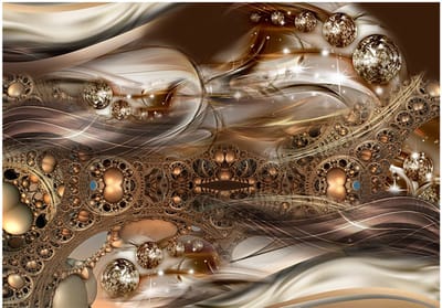 Fotobehangkoning - Behang - Vliesbehang - Fotobehang Diamanten en Juwelen - Luxe - Hotel Chique - Jewel of Bronze - 300 x 210 cm