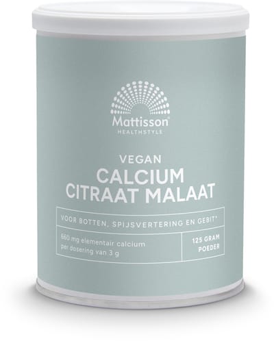Mattisson Calcium citraat malaat poeder vegan 125 Gram