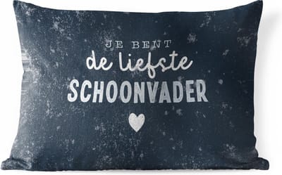 Buitenkussens - Tuin - Kado voor man - Vaderdag - Quote - Jij bent de liefste schoonvader - Spreuken - 50x30 cm - Vaderdag cadeautje - Cadeau voor vader en papa