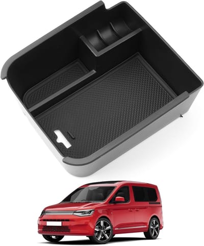 Opbergcompartiment voor middenconsole voor VW Caddy 5 en Ford Tourneo Connect 2020-2024, met antislipbodem en verbeterde opbergruimte voor optimaal gebruiksgemak