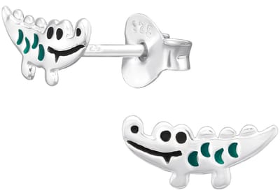 Joy|S - Zilveren krokodil oorbellen - 10 x 4.5 mm - sterling zilver 925 - kinderoorbellen