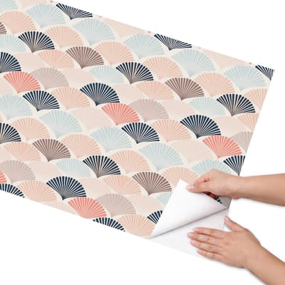 Coloray Meubel Wrap Folie - Roze Meubelfolie - 65x130 cm - Decoratiefolie Zelfklevend Pastelfans - Meubelfolie Zelfklevend - Retro Meubelfolie - Wrapfolie Keuken - Wanddecoratie - Achtergronden en patronen