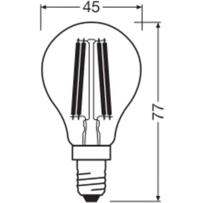 Osram LED Classic LED E14 Peer Filament Helder 1.2W 255lm - 827 Zeer Warm Wit | Vervangt 25W