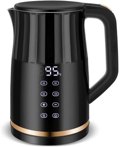 KAD® Waterkoker - Elektrische Waterkoker - Snelkookfunctie - Zwart - 20cm x 16cm x 20cm