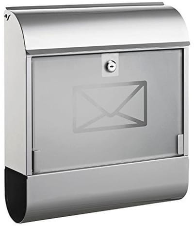 Moderne brievenbus met krantenbox - 36 x 40 x 11 cm - Zilver