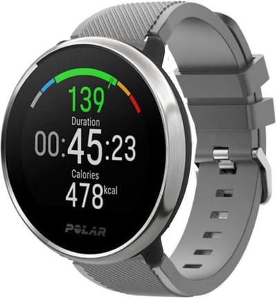 Strap-it Twill siliconen bandje - geschikt voor Polar Ignite / Ignite 2 / Ignite 3 / Unite / Pacer - grijs