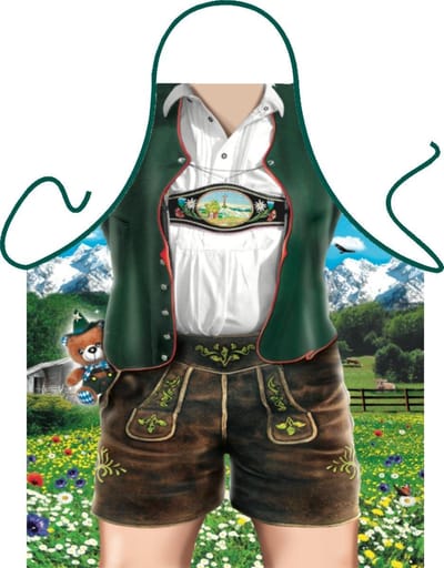 Bavarian Mann Traditional (Lederhose) - Grappig Leuk Tirol Kookschort Keukenschort