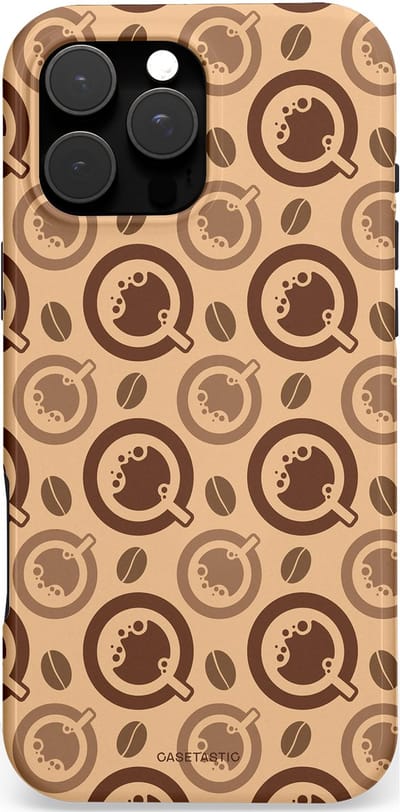Casetastic Hoesje Geschikt voor Apple iPhone 16 Pro Max Magsafe - Stijlvolle Beschermende Duo-layer Case - Cappuccino Ontwerp