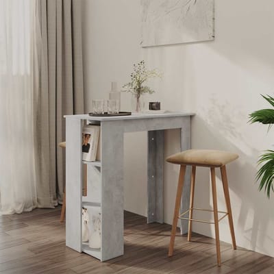 vidaXL - Bartafel - met - schap - 102x50x103,5 - cm - bewerkt - hout - betongrijs