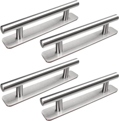 Set van 4 Zelfklevende Meubelhandgrepen van RVS, Ideaal voor Keuken, Deuren en Lades, 128mm zonder Boren