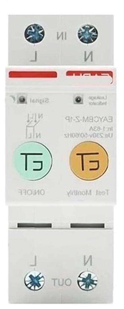 Slimme Stroommeter - Energiekosten Monitor - Energie Verbruik Meten - Instelbare Beveiliging - 2-polig - Grijs