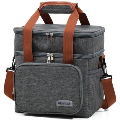 1 ST Dubbellaagse Lunchtas Grote Capaciteit Thermische Isolatie Lunchtassen Lekdichte Koeltas Draagtas Voor Mannen Vrouwen Werk Picknick School