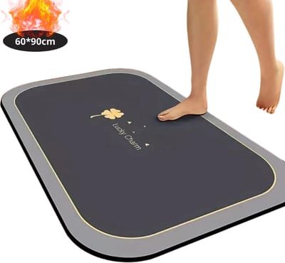 Nivard Badmat - Douchemat - Antislip - Wc Mat - Toiletmat - Badkamermat - Donkergrijs - 60x90