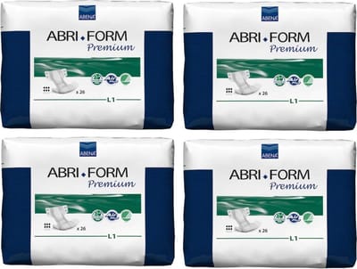 Abena Slip Premium 1 Large - 4 paquets de 26 protections