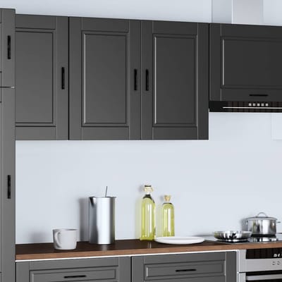 vidaXL - Keukenbovenkast - Porto - bewerkt - hout - zwart