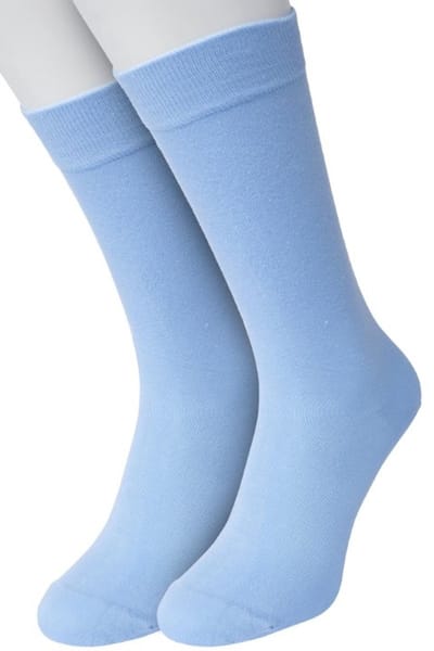 Bonnie Doon Basic Sokken Heren Licht Blauw maat 40/46 - 2 paar - Basis Katoenen Sok - Gladde Naden - Brede Boord - Uitstekend Draagcomfort - Perfecte Pasvorm - 2-pack - Multipack - Effen - Lichtblauw - Poederblauw - Powder Blue - OL6324012.328