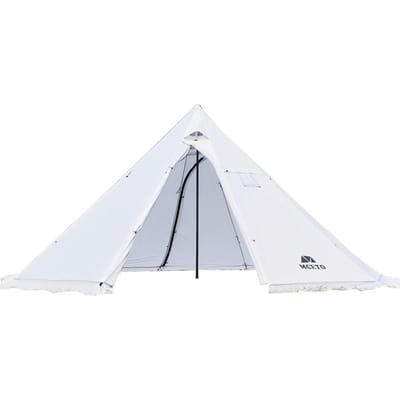Tipi Hot Tent voor 5-8 personen met kachelaansluiting Campingpiramide Tipi-tent voor kamperen, backpacken, wandelen wit