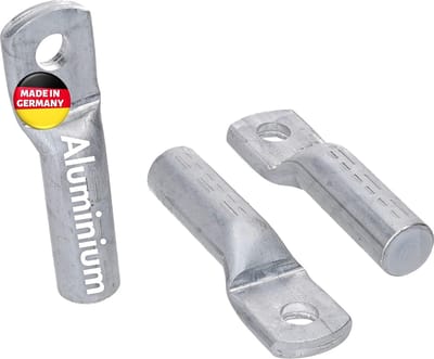 3 stuks Kalitec ALR120-M12 AL perskabelschoenen 16 mm² M8 blank trekontlast I Hoogwaardige aluminium perskabelschoenen I Made in Germany I Connector voor aluminium kabels en aluminium touwen