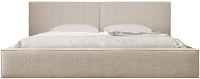 Bed 06 - Gestoffeerd tweepersoonsbed met bouclé overtrek - 140x200 cm - Elegant en comfortabel - Crème (Anthology 20)