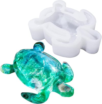 Schildpad Vorm Hars Mallen, 3D Dier Silicone Mallen voor Epoxy Hars, Grote Zeeschildpad Marine Art Silicone Hars Mallen voor Knutselen, Oceaan Thema Nachtlampjes, Woondecoratie 1st