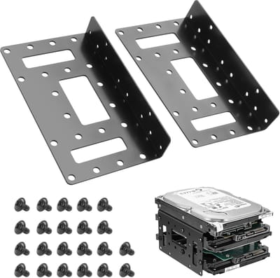 2,5 inch tot 3,5 inch SSD/HDD-montagebeugel, tot 4 2,5 "SSD's metalen montagebeugel interne harde schijf montagebeugellade voor pc/NAS/server (2 stuks)