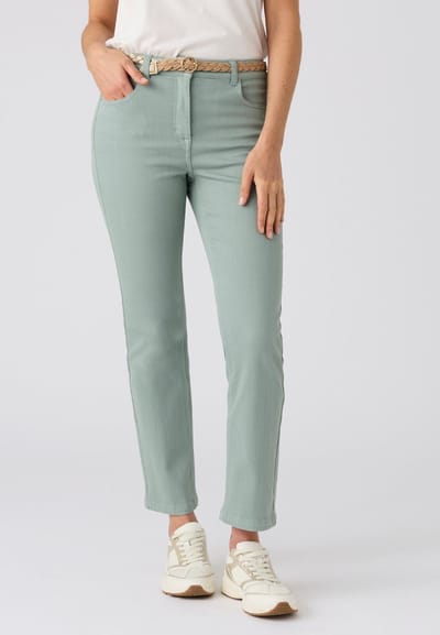 Damart - Jeans straight fit 7/8 Perfect Fit by Damart - Dames - Groen - 52