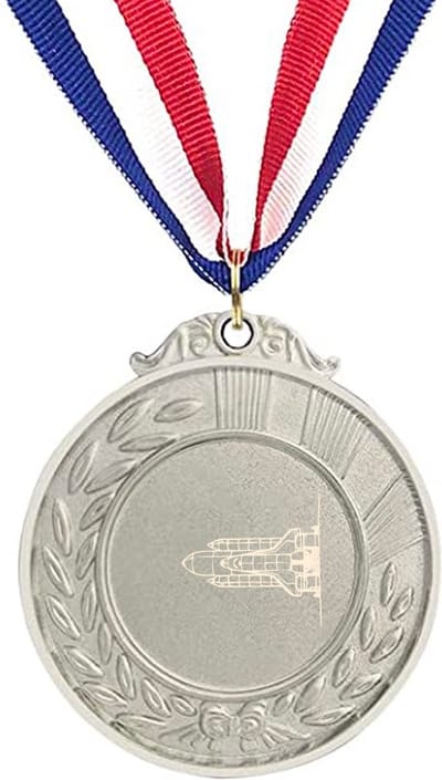 Akyol - raket medaille zilverkleuring - Raket - astronaut liefhebber - gegraveerde sleutelhanger - vliegen - planeten - universum - zonnestelsel - cadeau - gepersonaliseerd - accessoires - sleutelhanger met naam