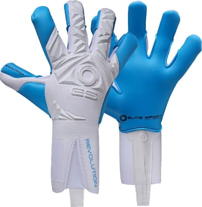 Elite Sport Neo Revolution Aqua Keepershandschoenen - Wit / Lichtblauw | Maat: 9
