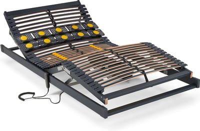Beter Bed Bossflex 600 Deluxe Lattenbodem 90 x 200 cm - Elektrisch Verstelbaar - Bedbodem - Bedraad - Max. 120kg - Antraciet/Geel