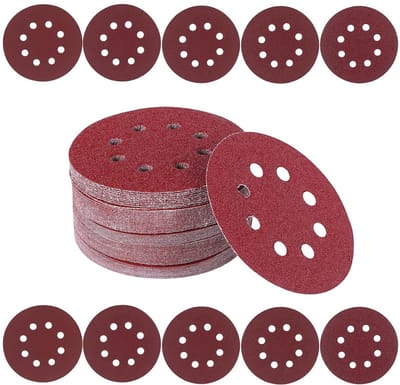 Sanding discs 125 mm gemengde korrel 40-600, 100 stuks, 8 gaten voor excenterschuurmachines en schuurwerkzaamheden