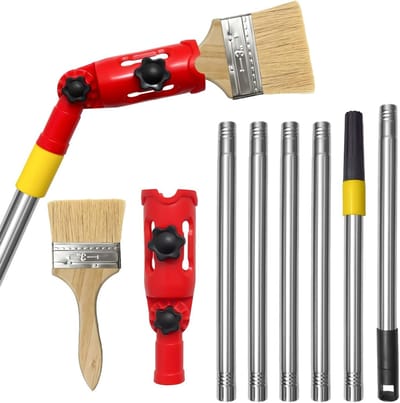 Verlengstang voor meerhoekige kwasten en verfroller - Intrekbare kwast extensie tot 1,7 m - Voor muren, plafonds en hoeken - Schilderaccessoire met multi-hoek functionaliteit.
