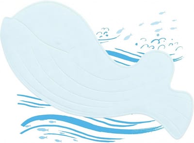 Rubberen badmat - Antislip mat - Veilig badplezier - Walvisvormig design - 75 x 35 cm - Blauw